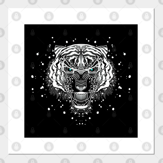 Traditional Tattoo White Tiger Tiger Posters And Art Prints