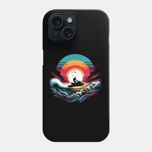 Retro Sunset Jetski Design Phone Case
