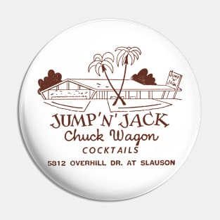 Jump N Jack Chuck wagon Cocktails  --- Vintage Style Faded Design Pin