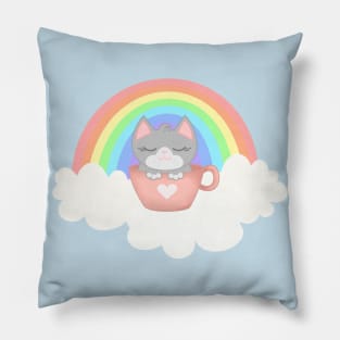 Tea Cup Kitty Pillow