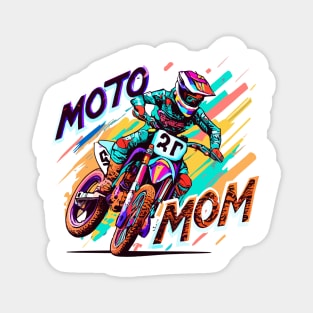 "MOTO MOM Adventure Blaze" - Dirt Bike Racing Magnet