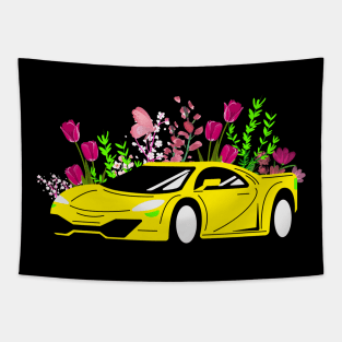 Flowers car Tapestry