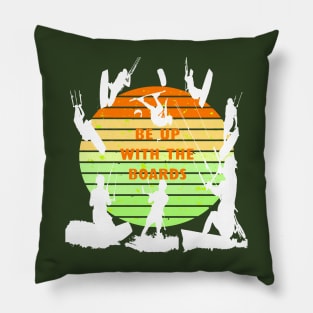 Kitesurfers Be Up With The Boards Retro Style Pillow