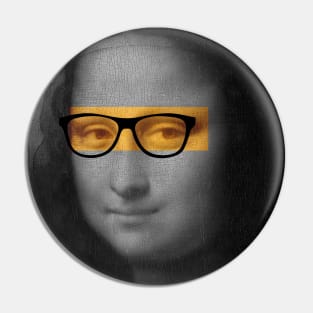 Mona Lisa with glasses Pin