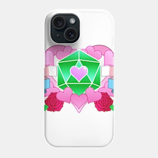 DiceHeart - Trans Banner, Bright Green Dice Phone Case