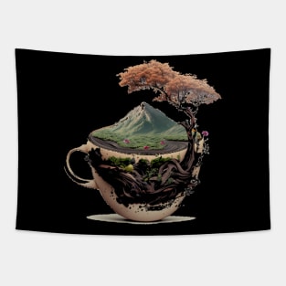 Fuel your wanderlust with a steaming cup of coffee and set off on a new adventure Tapestry