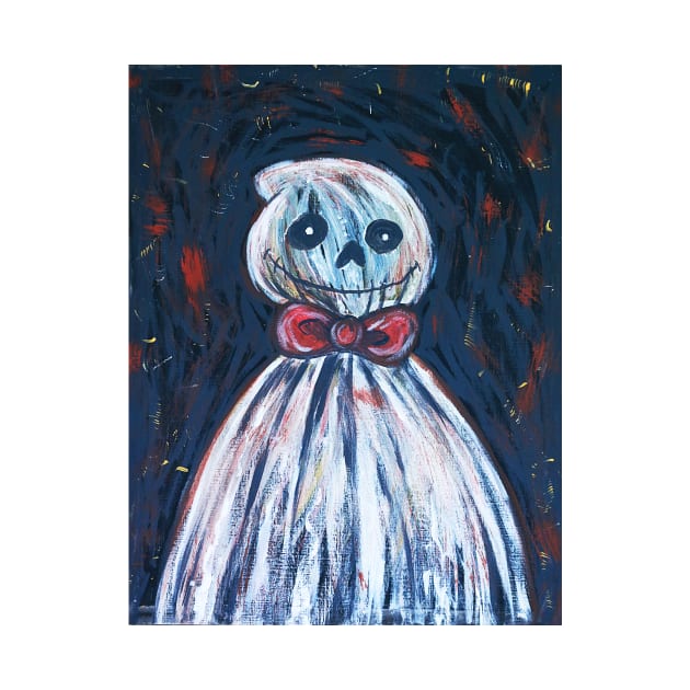 Spooky Portrait of a Ghost wearing a Bow Tie by saradaboru