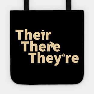 Their there or they're? pale yellow print Tote