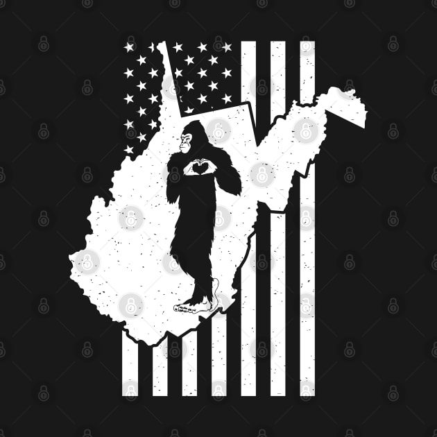 West Virginia Bigfoot American Flag by Tesszero