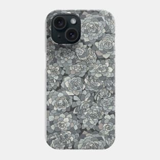 Succulents garden in stone grey Phone Case