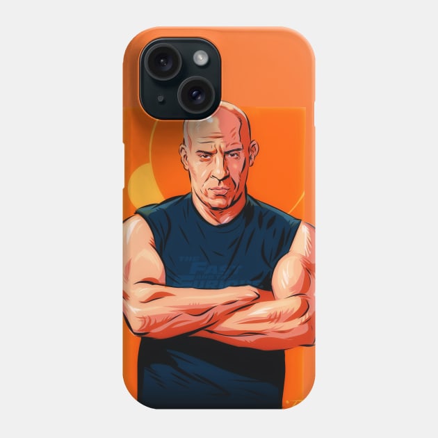 Vin Diesel - An illustration by Paul Cemmick Phone Case by PLAYDIGITAL2020