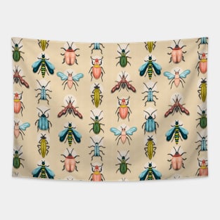 Shiny Pastel Bugs Tapestry