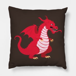 Cartoon red dragon Pillow