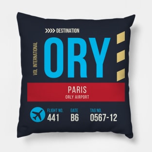 Paris Orly Airport Stylish Luggage Tag (ORY) Pillow