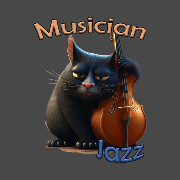 Jazz Musician Cat by MusicianCatsClub