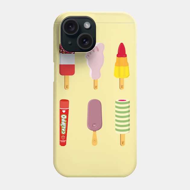 Mix of Ice lollies pastel lemon background Phone Case by MickeyEdwards