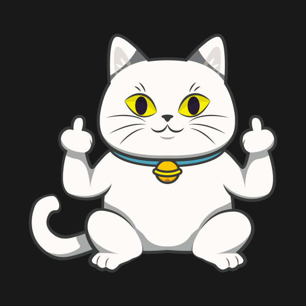 Cute Cat Shows Fuck You Middle Finger by Foxxy Merch