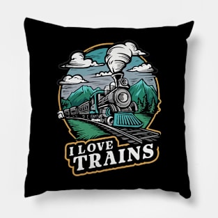 I Love Trains. Train Lover Pillow