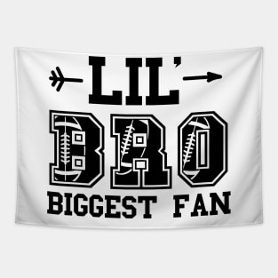 Lil bro biggest fan black Tapestry