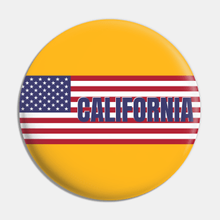 California State in American Flag Pin