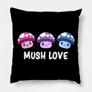Bisexual Pride Flag Cute Mushroom Bisexuality Bi Fungi Pillow
