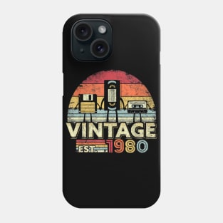 Vintage 40th Birthday Gift 1980s Funny Music Tech T-Shirt Phone Case