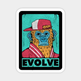 Ape Pop Art Evolve Vintage Retro Art Magnet