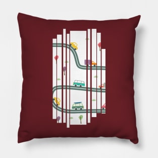 Cars driving illustration Pillow