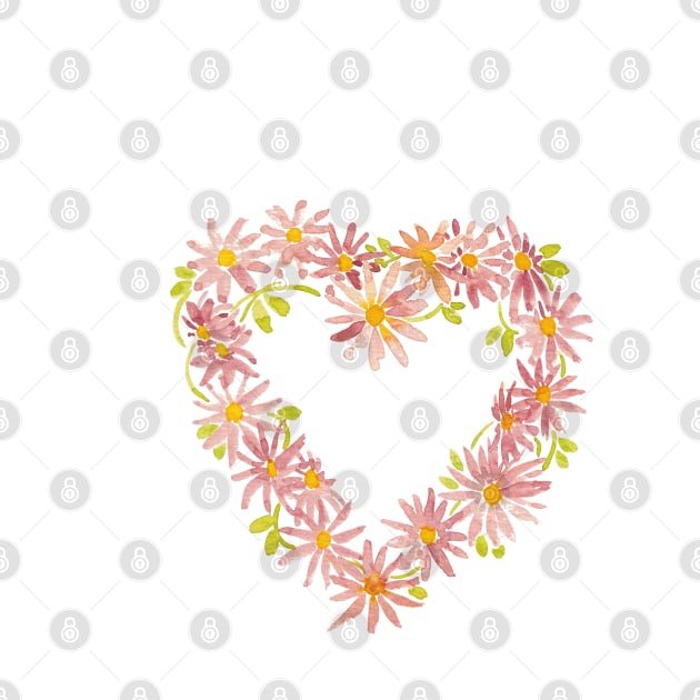 Pink Daisy Chain Heart by JessicaRose