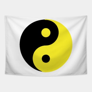 Yin Yang in yellow and black Tapestry