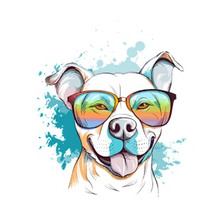 Cool dog wearing sunglasses T-Shirt