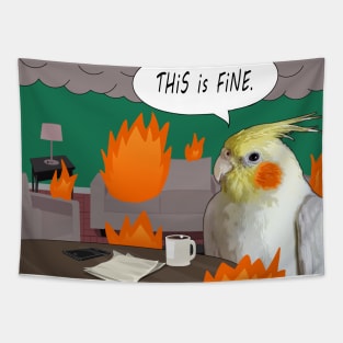 This is Fine Cockatiel Tapestry