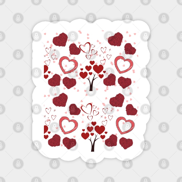 Flowers, Tree and heart Gift. A sweet gift of love Magnet by Just Simple and Awesome