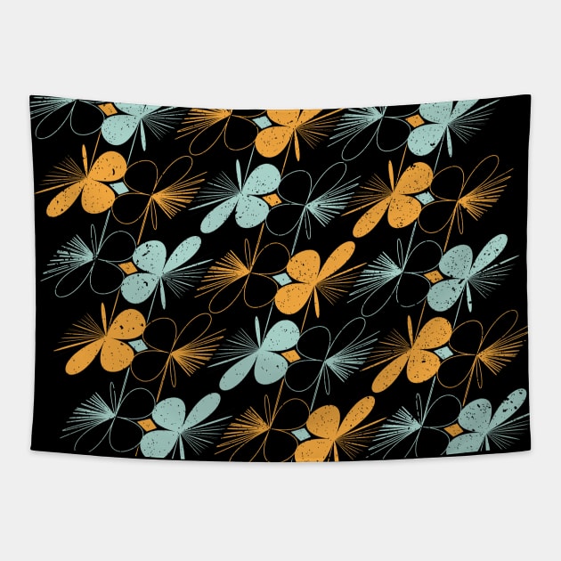 Floral shapes seamless pattern Tapestry by Ezzkouch