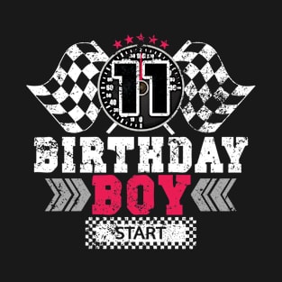 Race Car 11th Birthday Boy Party Racing Car Driver T-Shirt