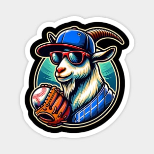 Baseball Goat Cool Cap Sunglasses Magnet