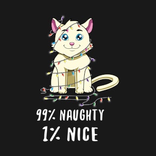 Christmas Cat Naughty List T-Shirt