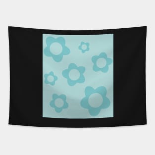 pattern flower aesthetic sky blue Tapestry