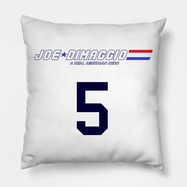 Joe DiMaggio: A Real American Hero (Navy Number) Pillow by KyleHarlow