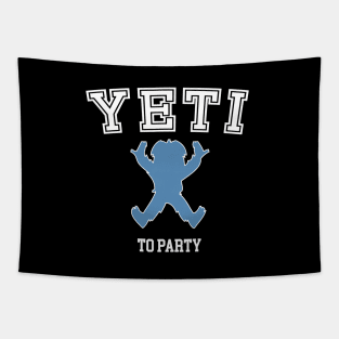 Yeti to party - Fun Vintage College Laurel Christmas Tapestry