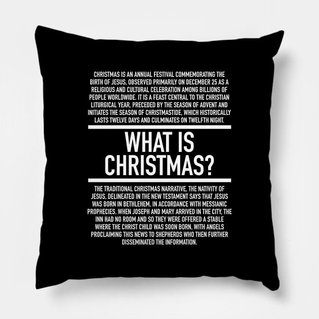 Christmas Defined Pillow by Hidden Verb