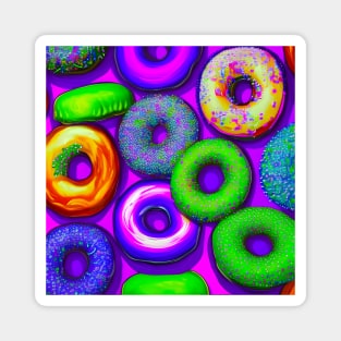 Colorful Donuts Purple Magnet