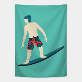 STOKED SURFER DUDE Tropical Summer Ocean Surfing Surfboard Sports - UnBlink Studio by Jackie Tahara Tapestry