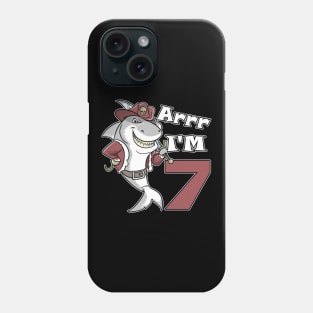 Pirate Shark I'm 7 Children's 7th Birthday Phone Case