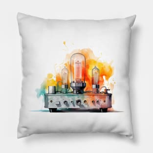 Watercolor Vacuum Tube Amplifier Pillow