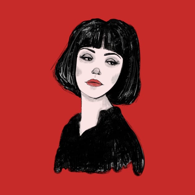 The Mysterious Dark Haired Lady Sketchbook Girl Drawing by Tessa McSorley