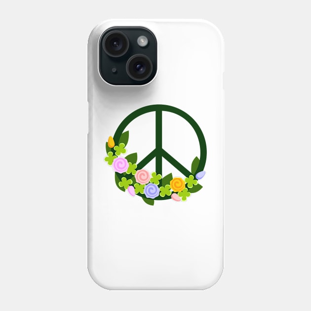 Green peace sign Phone Case by Montanescu