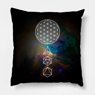 Flower of Life Platonic Solids Sacred Geometry Pillow