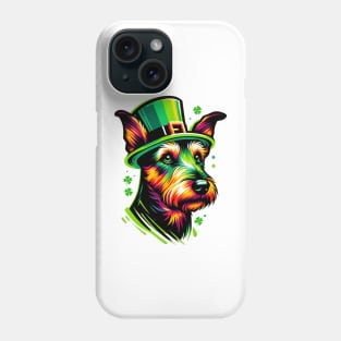 Jagdterrier Enjoys Saint Patrick's Day Festivities Phone Case