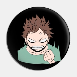 Angry Anime Boy Pin